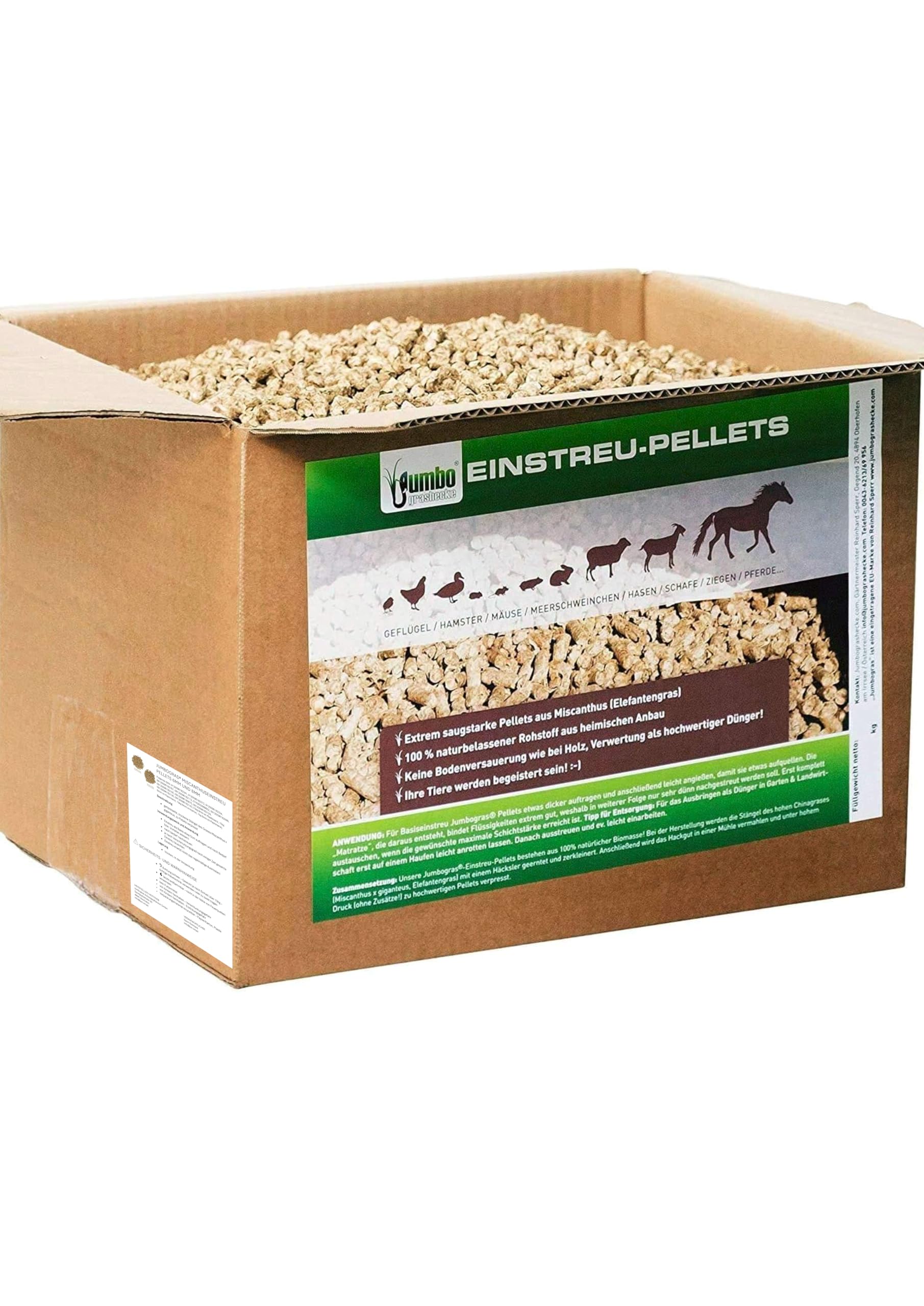 Kleintier-Einstreu Pellets aus Miscanthus/Elefantengras für Hasen Kaninchen Maus Vogel Meerschweinchen - Kleintierstreu/Hamsterstreu statt Stroh- u. Hobelspäne für Käfig & Stall (3X 10 kg)