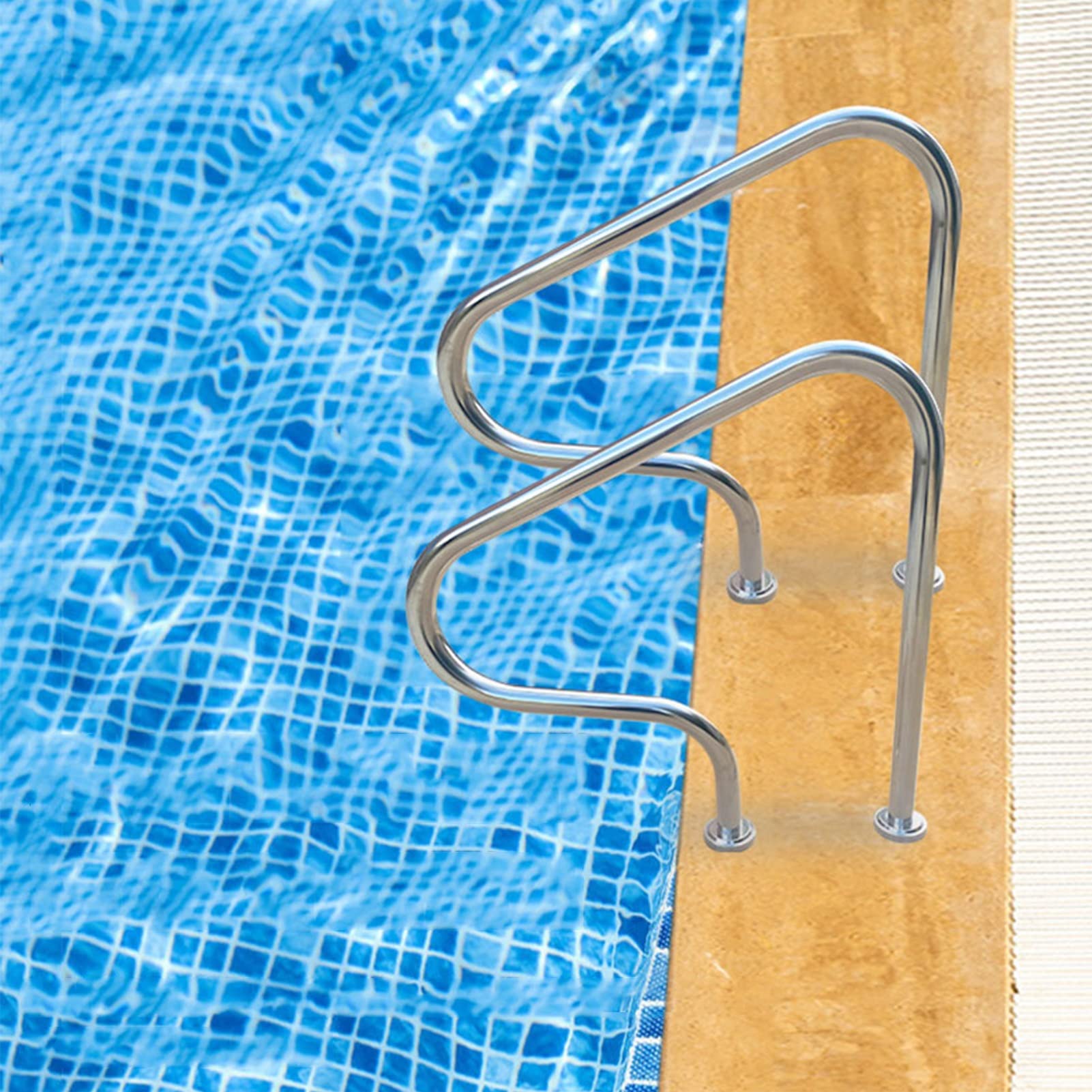Stainless Steel Swimming Pool Handrail Swimming Pool Handrail Stair Railing - Complete Kit，Stainless Steel Pools Grab Rail Safety Handle ，for Indoor Outdoor Pool Spa Water Park
