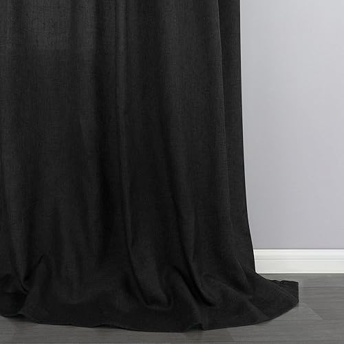 Miniatura 6 de Cortinas de lino azul claro de 63 pulgadas de largo para dormitorio de niños pequeños, adolescentes y niñas, juego de 2 paneles de decoración