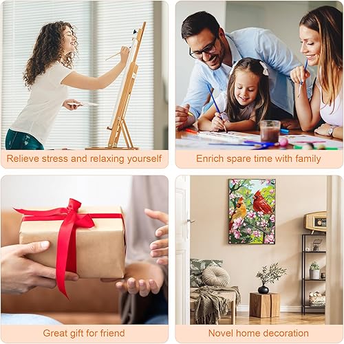 Miniatura 4 de Nuberlic Pintura por números para adultos, niños, principiantes, pintura acrílica por números, kits de pintura sobre lienzo sin marco, pintura por