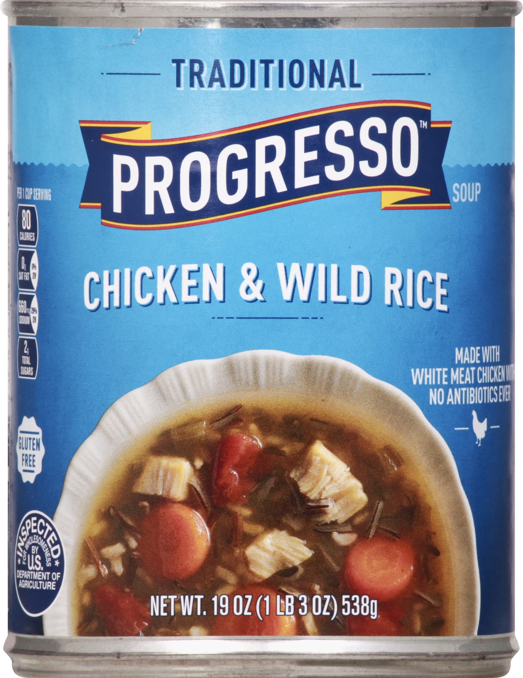Progresso Traditional, Chicken and Wild Rice Soup, Gluten Free, 19 oz.