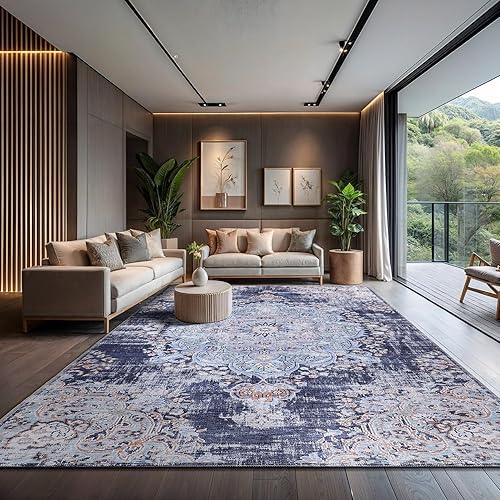 Miniatura 100 de CAMILSON Alfombra moderna de lujo de 8 x 10 pies, estilo vintage, abstracto, suave, de pelo medio, resistente a las manchas, fácil de limpiar, no