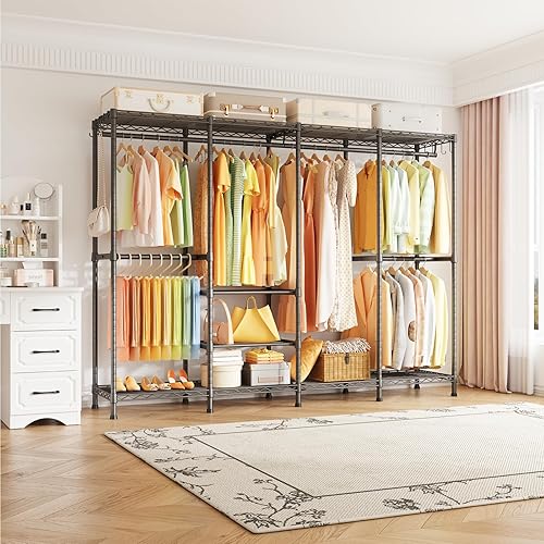 Miniatura 2 de H41 - Perchero de ropa resistente, perchero para colgar ropa, extra grande, portátil, independiente, 78.5 pulgadas de ancho x 15.8 pulgadas de