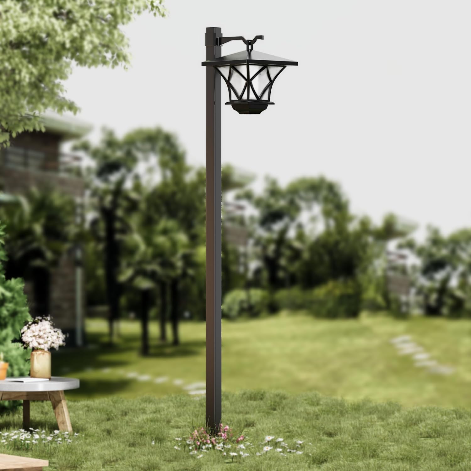 59'' Solar Lamp Post Light 2Pack, Vintage Street Lights for Outdoor, Patio, Garden, Lawn, Backyard, Pathway, Driveway, Street Decor