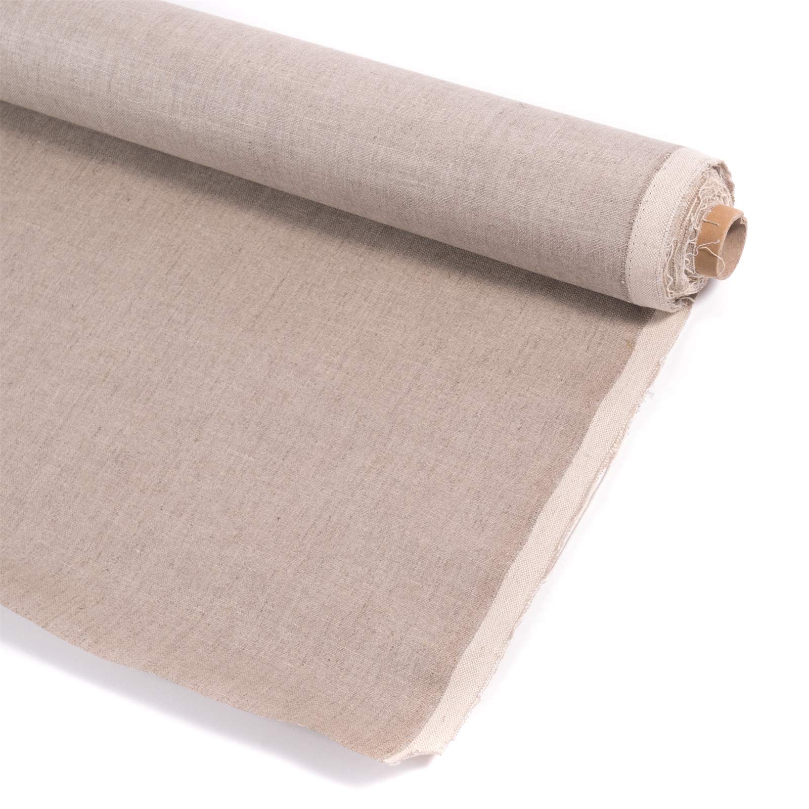 Toile de Lin en Rouleau 400 GSM | 100% Lin, 1,7x10 m | prêt à Peindre Rouleau de Toile, avec apprêt Transparent