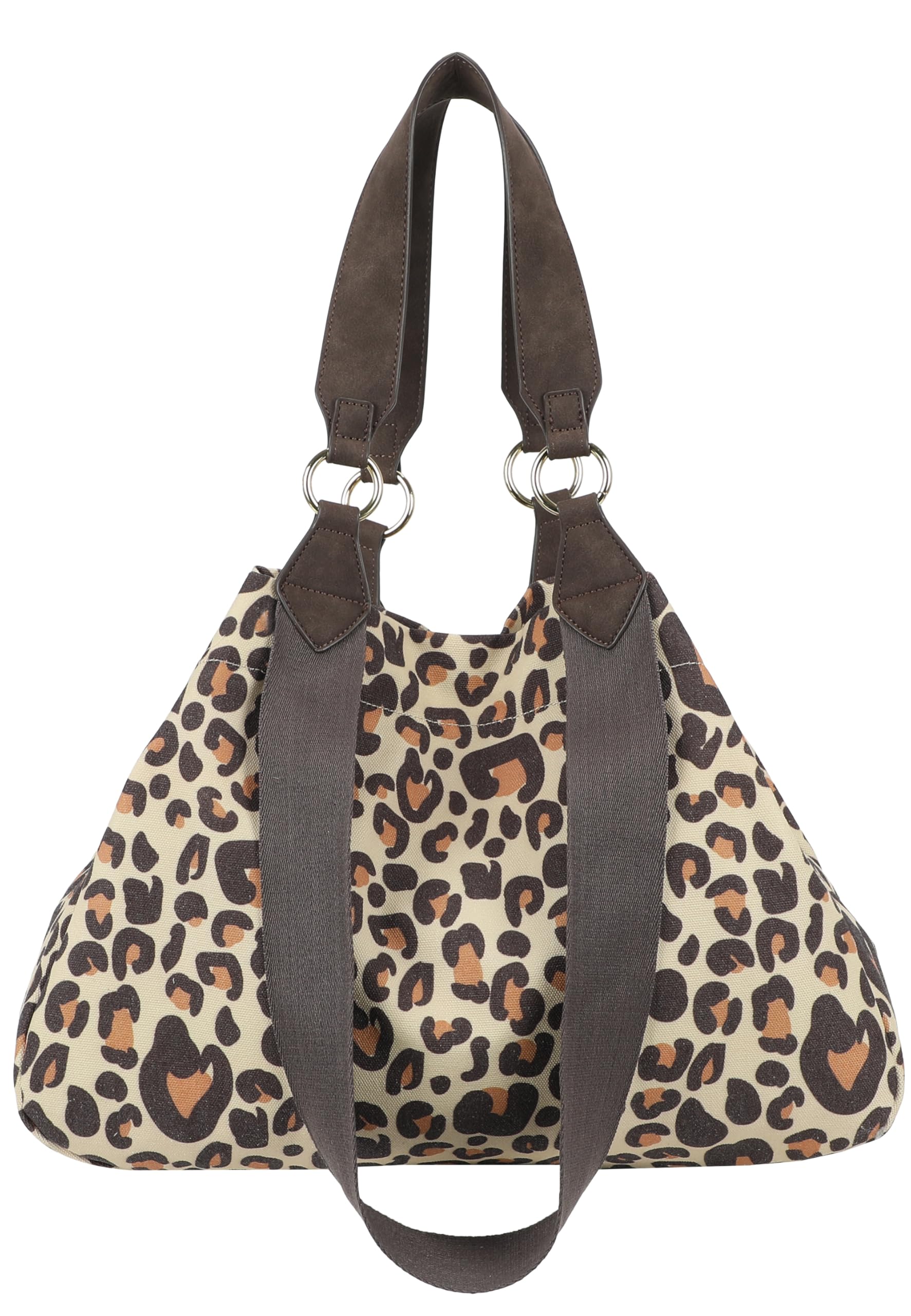 Fritzi Izzy Medium Limited Leo Camel Shopper Damen Schultertasche Handtasche Freizeit Alltag Magnetverschluss Canvas 39 x 42 x 15 cm, Camel