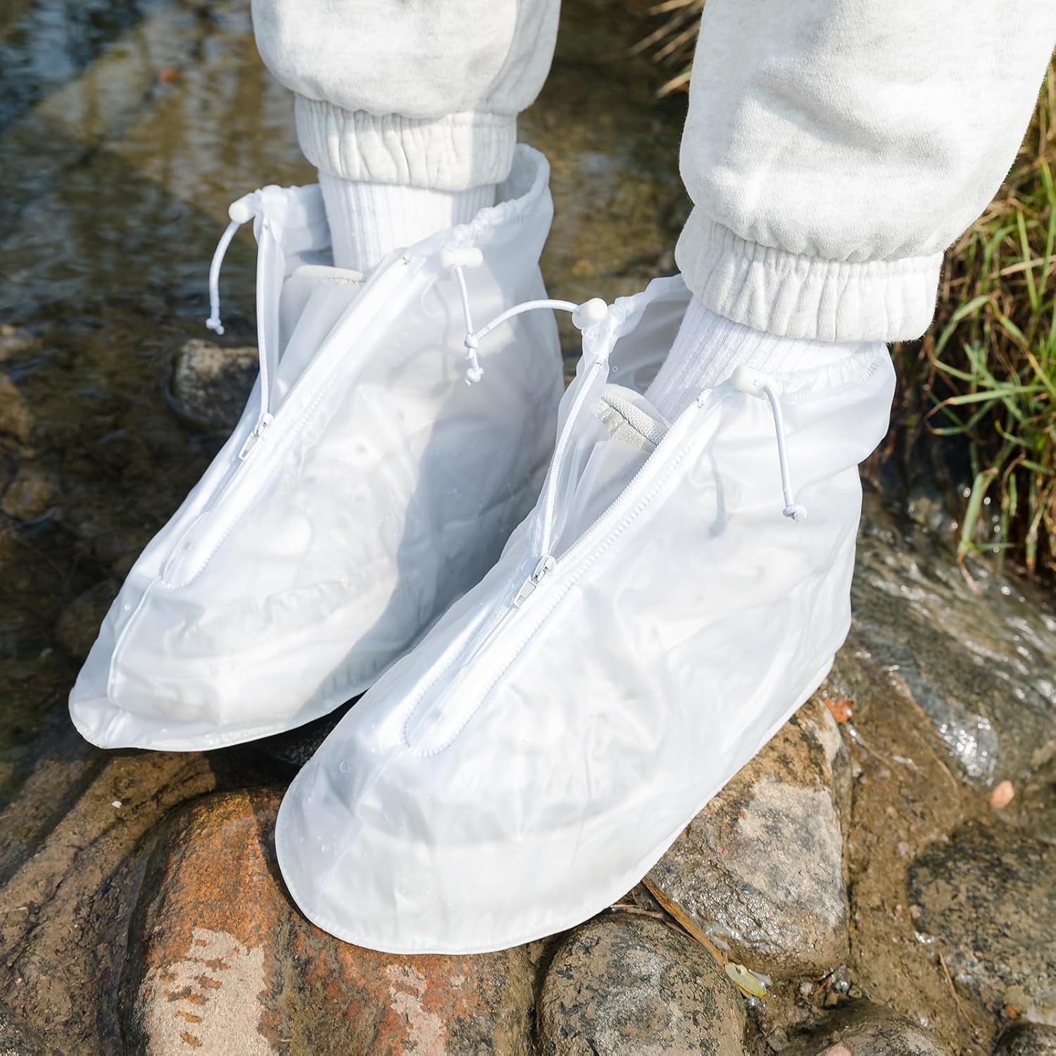Waterproof Shoe Covers 2 pairs Rain Shoe Covers for Men Women and Children for Outdoor Activities - Image 3