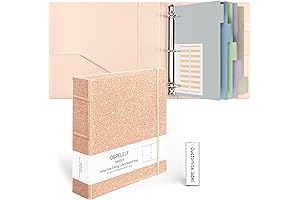 Leather 3 Ring Binder Organizer: Ospelelf Vintage Hardcover 2 Inch Glitter Ring Binder with Dividers