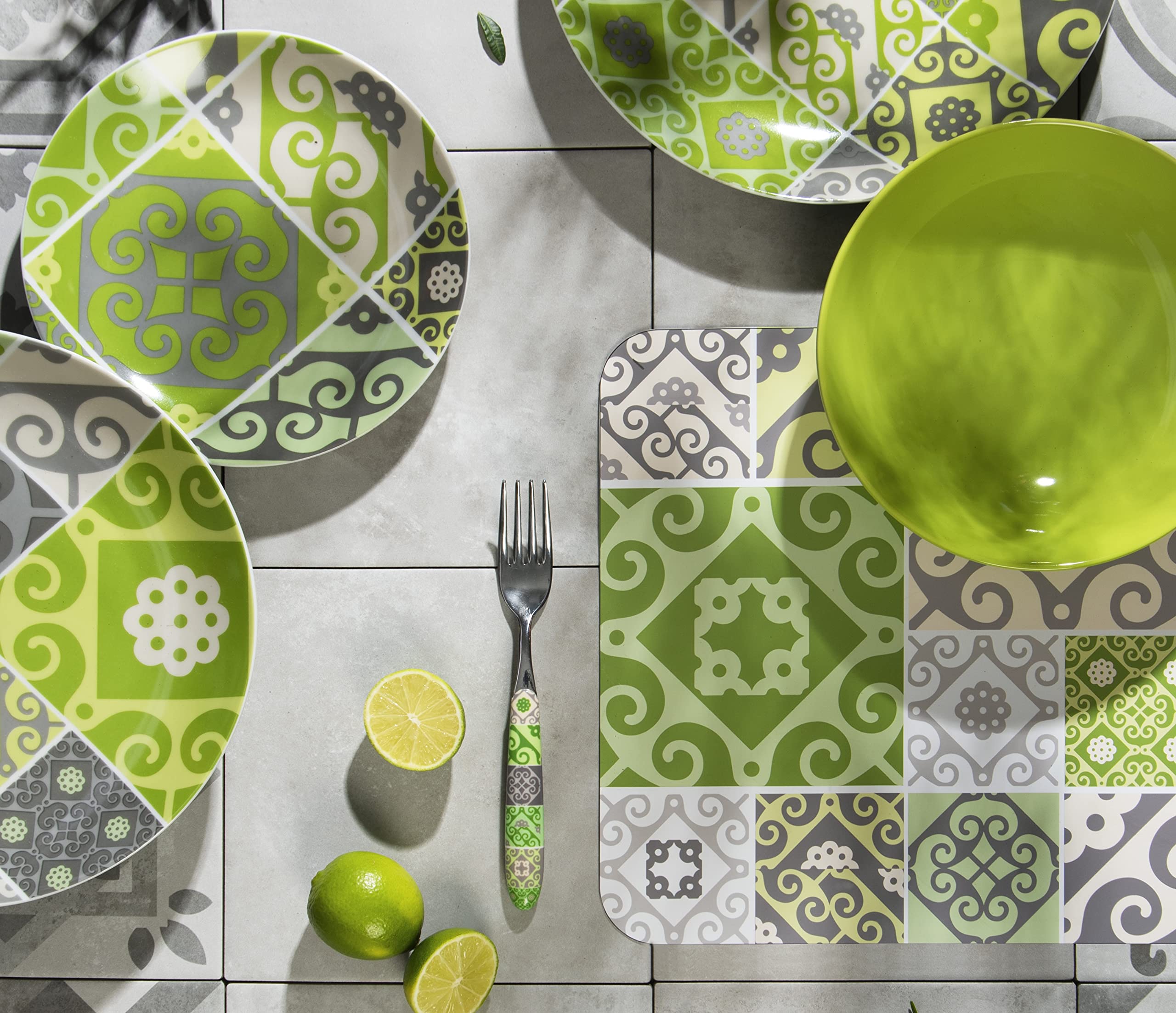 Excelsa Maiolica Green Besteck-Set, Stahl, 24-teilig