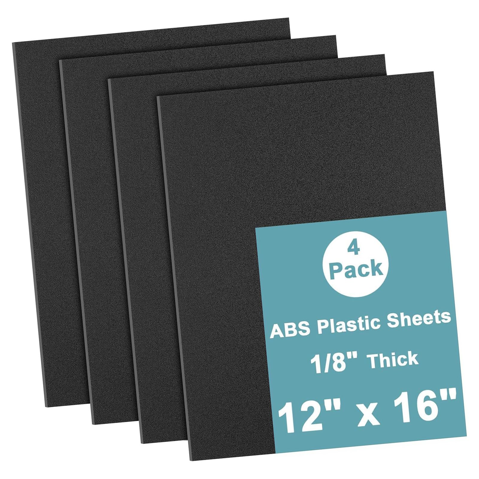 ABS Platten für den Modellbau, 12 x 16 Zoll, 4er Pack thermoplastische Platten mit 1/8 Dicke für die Herstellung, Zuschneiden und Formen von ABS Plattenplatten, Herstellungsplatten, Vorrat,
