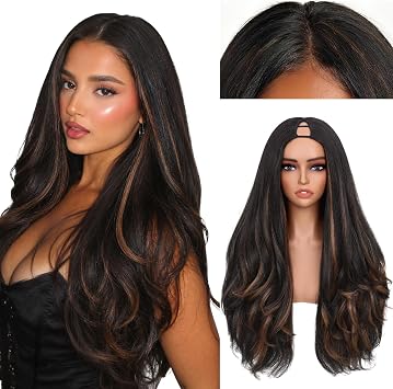 WIGNEE Kinky Straight V Part Half Wig Glueless for Black Women Easy Wear