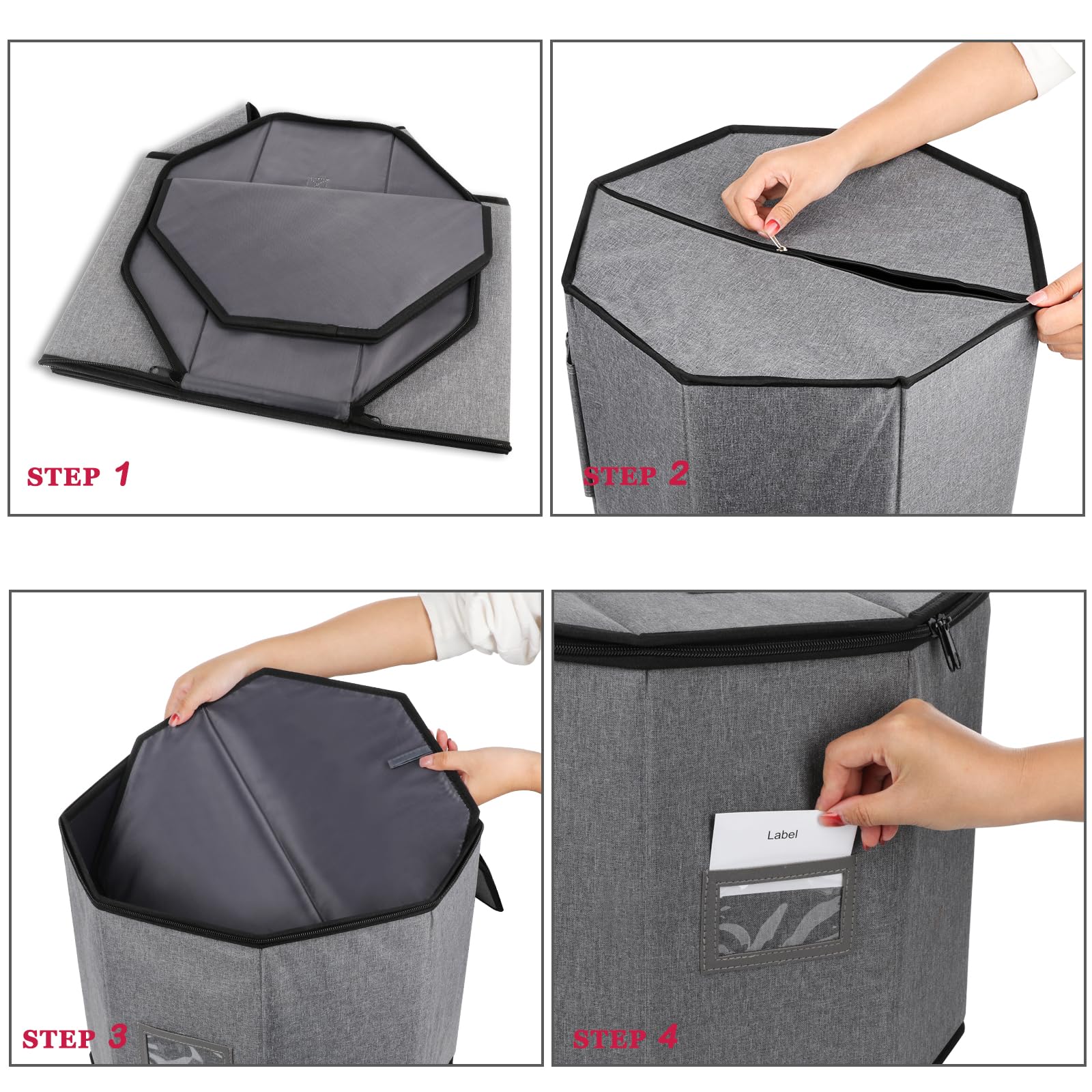 Lukeline Foldable Wig Storage Box with Travel Case and Organizer Pouches