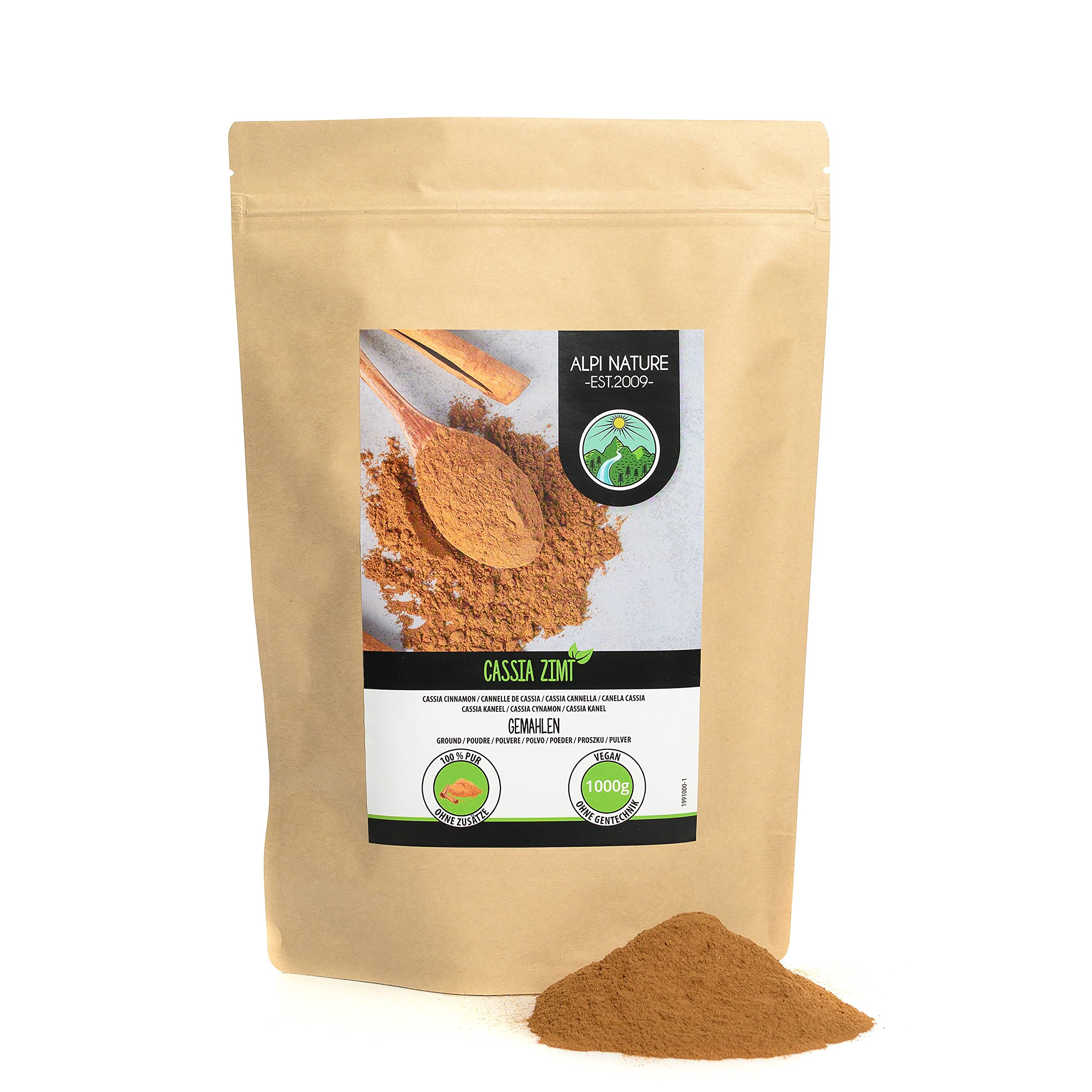 Alpi Nature Cinnamon Powder 1kg 2.2 lb, Ground Cassia Bark Sticks for Baking and Drinks