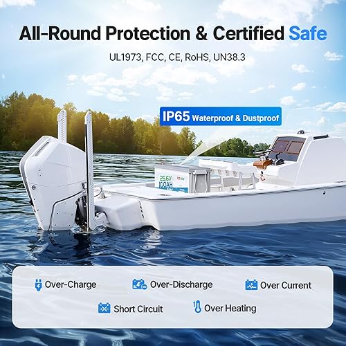 Miniatura 6 de Redodo Batería LiFePO4 de 24 V 100 Ah, salida de potencia máxima de 2560 W, BMS de 100 A, 4000-15000 ciclos profundos y vida útil de 10 años,