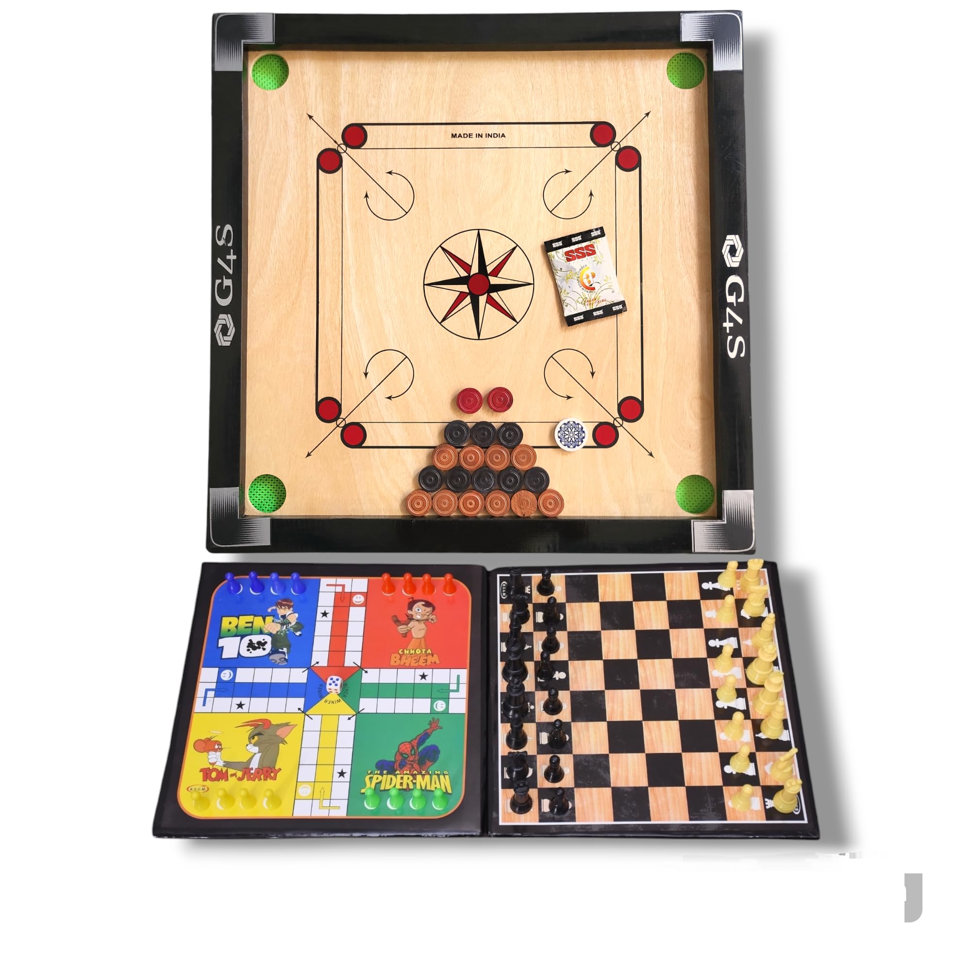 See full amazon price history chart for G4S Carrom Board for Kids 26 inches Glossy Finish with Carrom Board Coins with Carrom Board Striker and Magic boric Powder, with Chess Board and Ludo Board Game Begin! G4S Carrom Board for Kids 26 inches Glossy Finish with Carrom Board Coins with Carrom Board Striker and Magic boric Powder, with Chess Board and Ludo Board Game Begin! (B0D3Y57NS2) Amazon Price History, Amazon Price Tracker