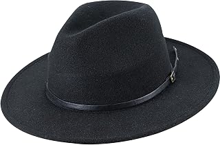 Classic Wide-Brim Fedora-Hats for Women Men Fedora Hat with Belt Buckle Felt Panama Hat