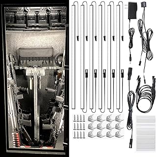 Door Activated Safe Light Kit, Multiple Packs 12 Inch 5000K Black Led Safe Lighting Kit with Power Adapter, Self-Adhesive