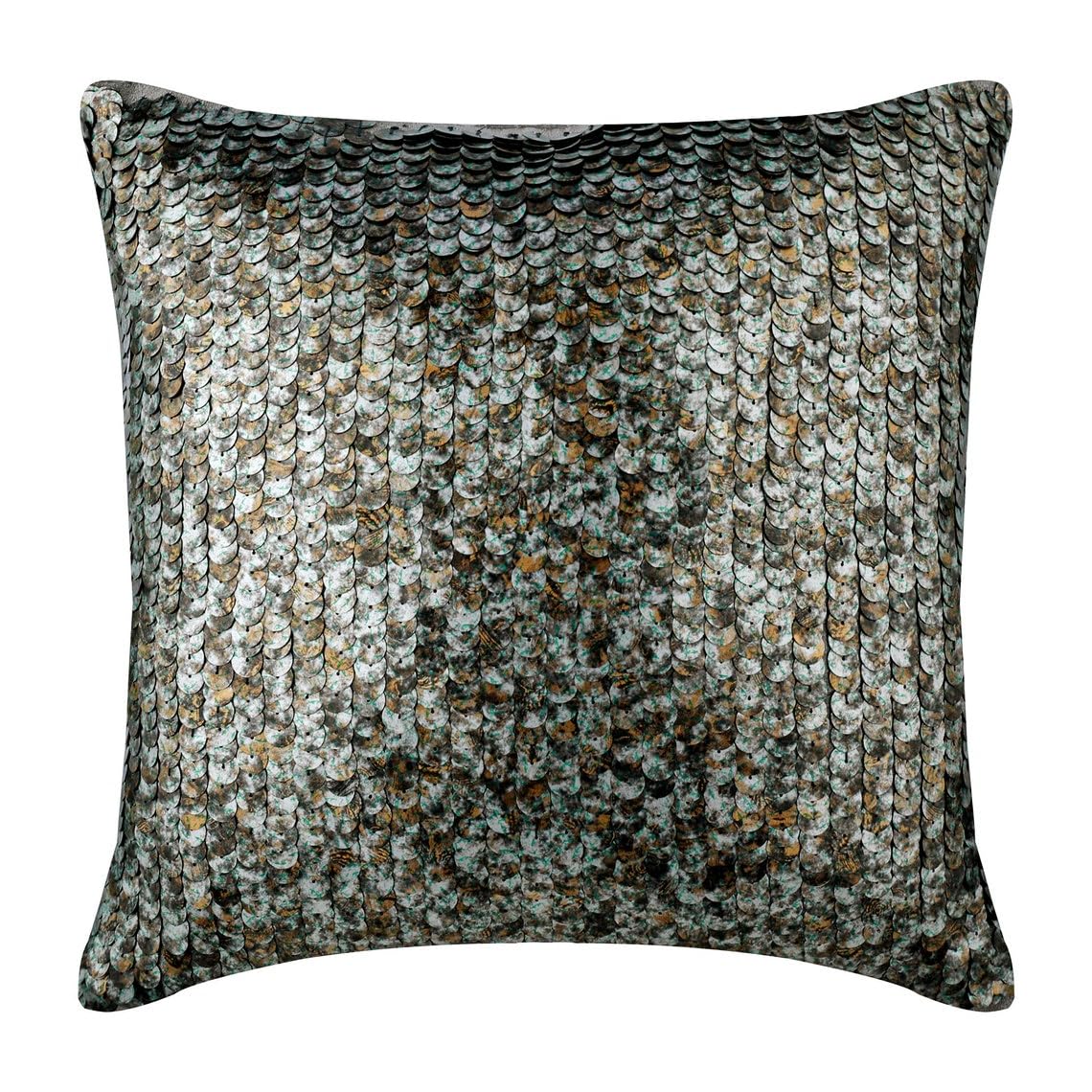 The HomeCentric Decorative Cushion Covers Pack of 2, 45x45 cm (18"x18") Silver, Silk Throw Cushion Covers, Cushion Covers, Modern Cushion Covers - Antique Scales