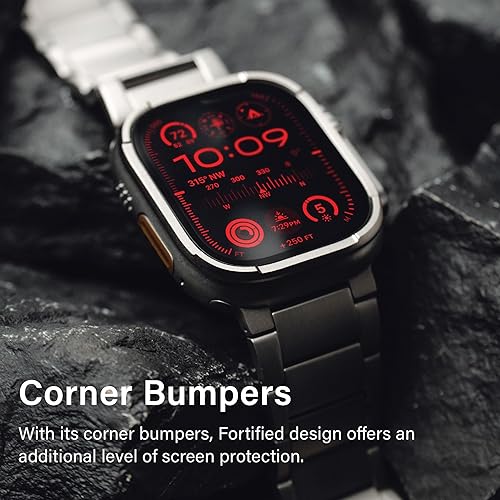 Miniatura 9 de KORDIZ Protector de pantalla para Apple Watch Ultra 2 y Ultra de 1.929 in de titanio, vidrio templado 9H de grado militar con marco resistente,