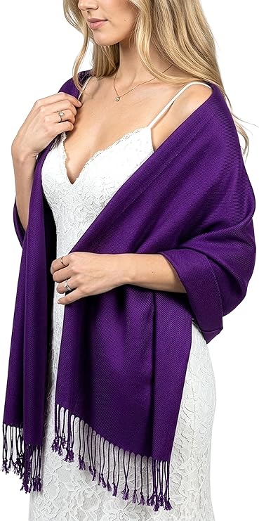 Achillea Lightweight Pashmina Scarf for Women Soft Silky Shawl Wrap for Evening Dresses, Bridesmaids & Everyday Wear