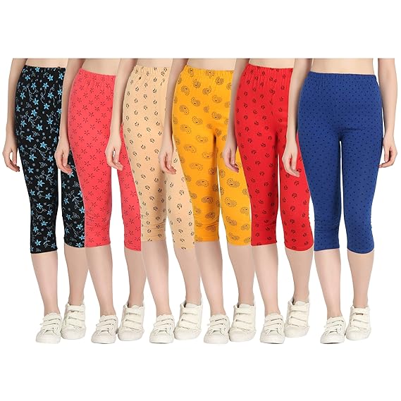 Printed Capri for Womens/Girl Pack of 6