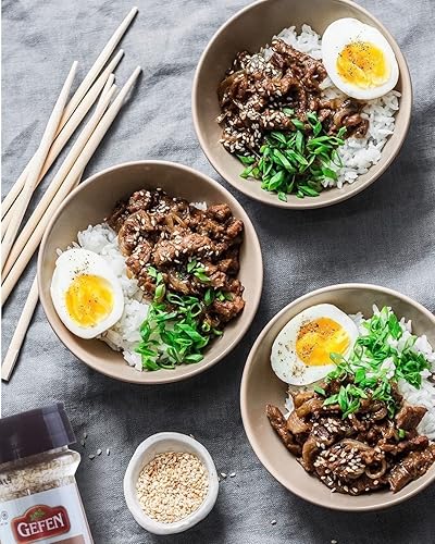 Miniatura 2 de Gefen Semillas de sésamo blanco con cáscara entera, recipiente agitador de 8 onzas, boquilla doble para verter y rociar