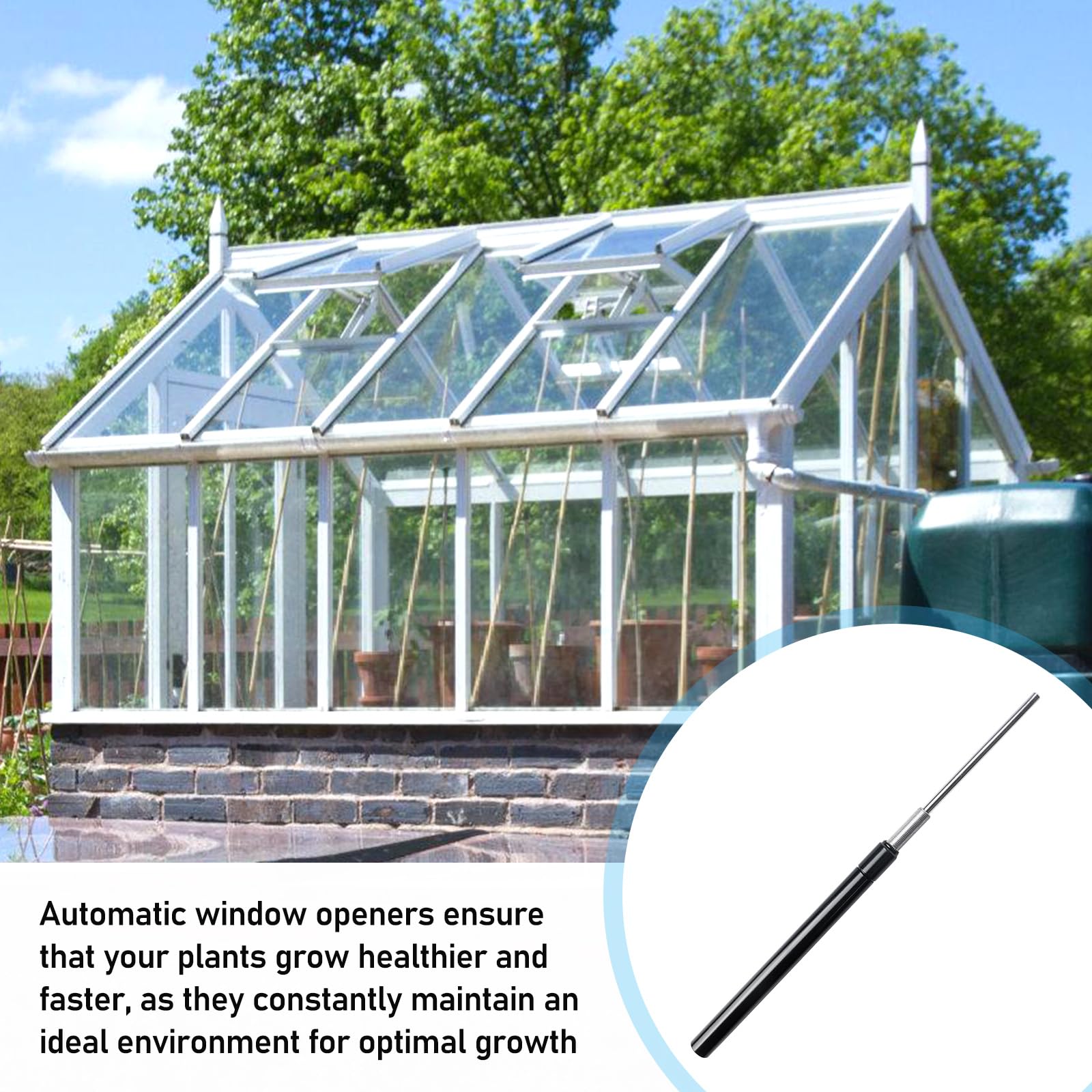 Ouvre-fenêtre automatique pour serre, cylindre de rechange pour ouvre-fenêtre automatique, cylindre de rechange pour serre automatique, pour serre de jardin