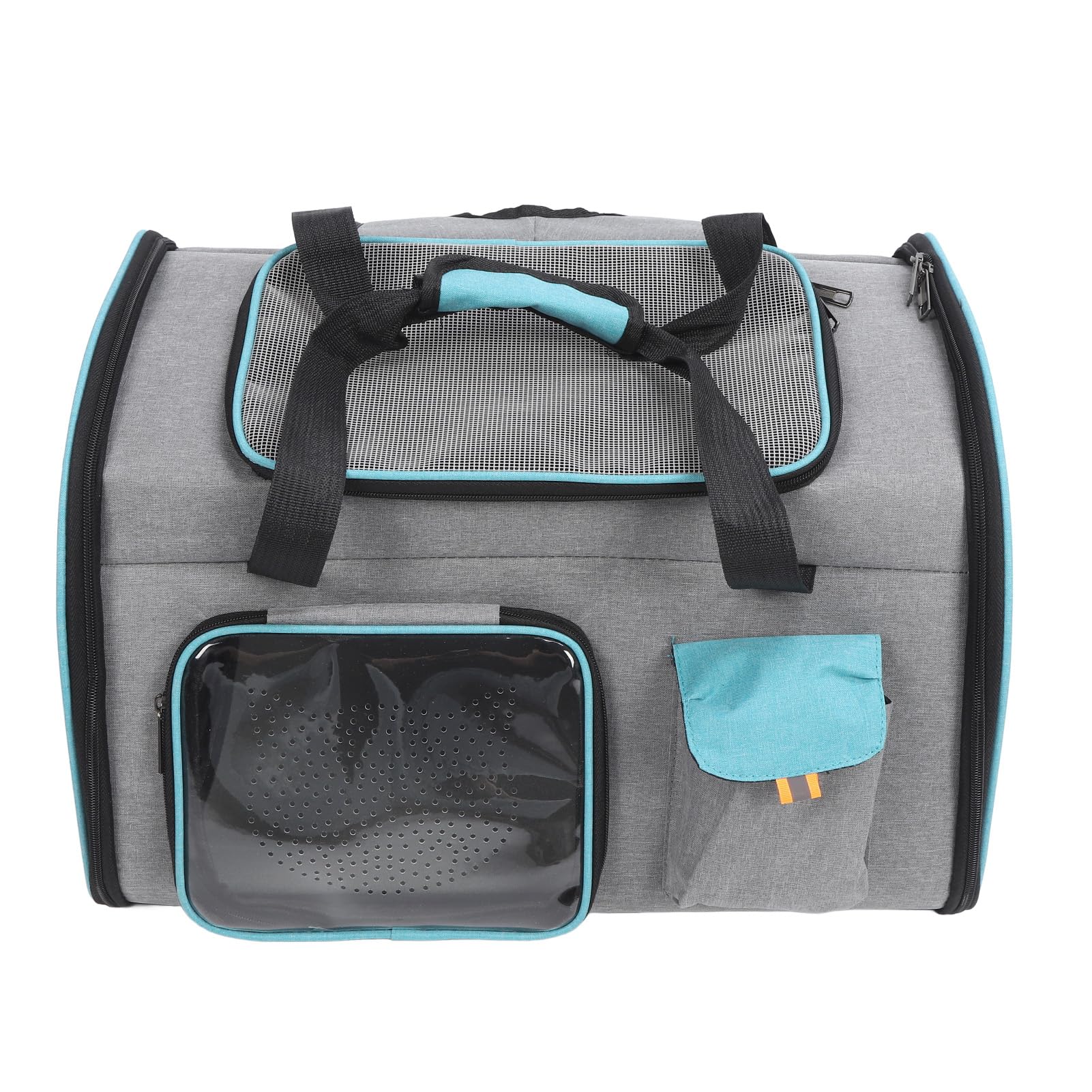 Mochila transportadora para mascotas, malla transpirable, transportador portátil para gatos de gran capacidad, transportador para perros para viajes al aire libre, senderismo, (Gris y azul)