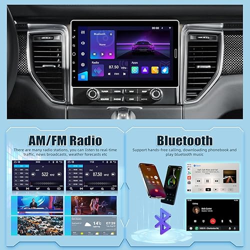 Miniatura 4 de Estéreo de coche de 10.1 pulgadas DIN único con Carplay inalámbrico de 10 pulgadas, radio táctil de 10 pulgadas, compatible con radio AM FM, video