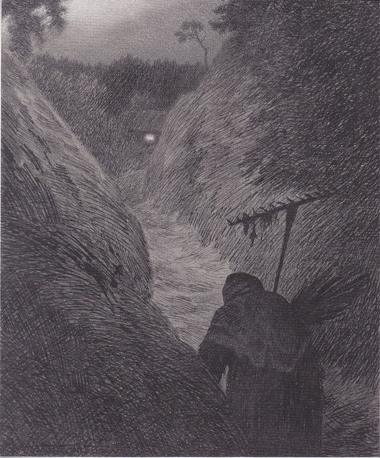 SERENDIPITP Vintage Picture Print on Canvas Wall Art Poster the Plague Is Coming by Theodor Kittelsen Artwork Print Poster for Wall Decor 60x90cm