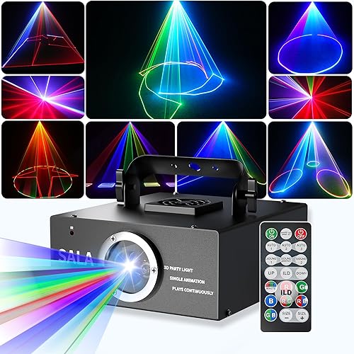 Luces láser DJ para fiesta, proyector láser de animación 3D para espectáculo de luz láser, efecto de haz, DMX512, RGB, proyector láser de escenario,