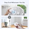 Levoit 20dB Quiet Pedestal Fans for Bedroom, 1451CFM Powerful Air Circulator Fan with Remote, 90°+120° Oscillating, 12 Speeds, 4 Modes, 12H Timer, Adjustable Height, Standing Fan for Home Office