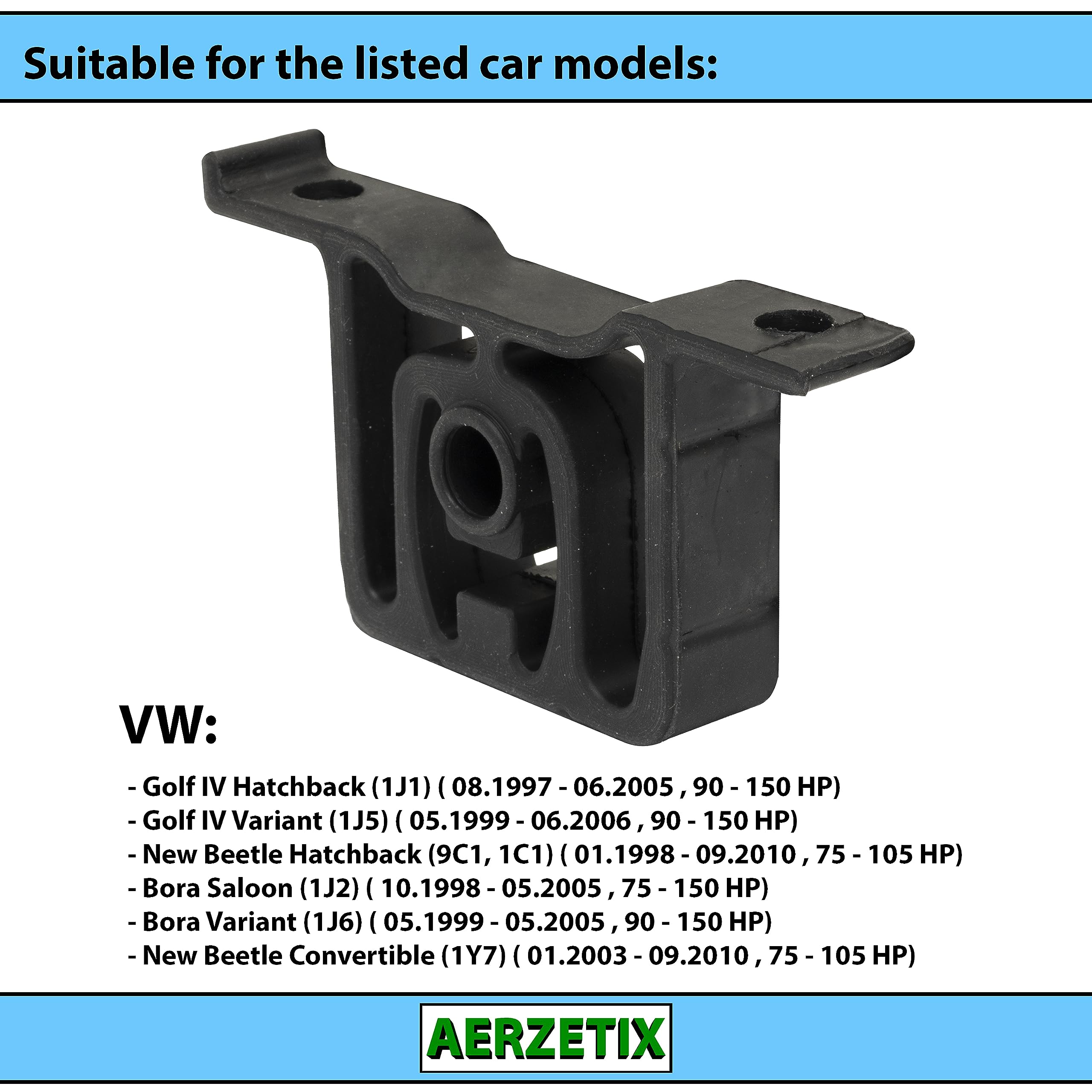 Set 2 Supporti Silenziatore In Gomma AERZETIX - Compatibile OE 1820 2 244 720 - Foto 9