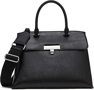 Women's Becky Turn Lock Satchel – 2 in 1, Vegan Leather, 3 Pockets