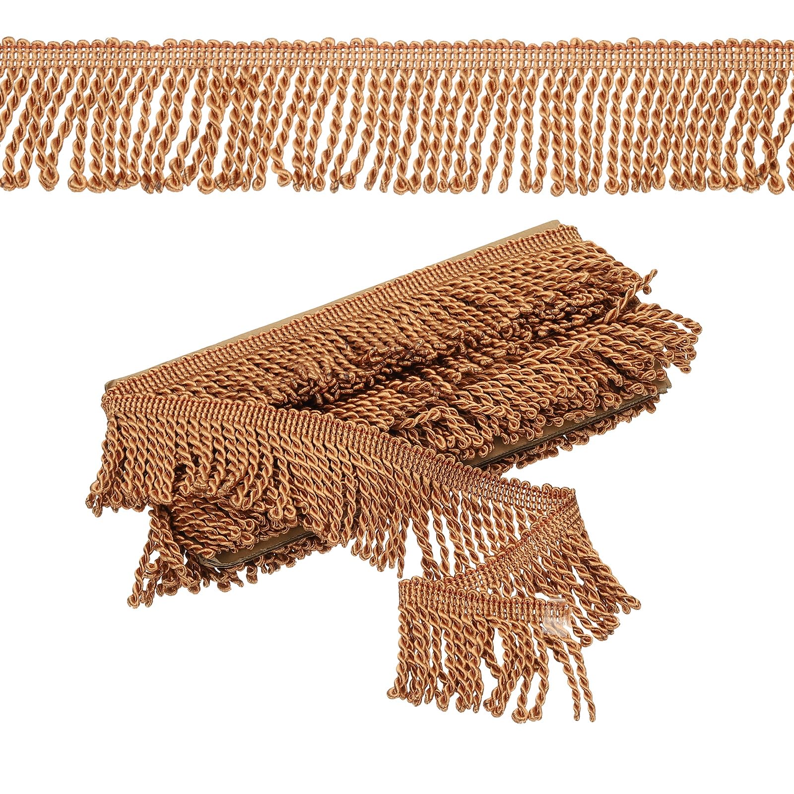 Frange rideau tissu couture beige foncé pour réparer et embellir un canapé