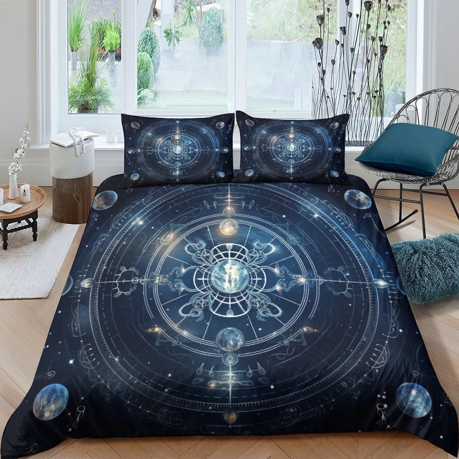 Constellation Printed Bedding Set Duvet Cover Set 3d Printed Comforter Cover 3 Pieces For Kids Teens Boys Quilt Cover with Zipper Closure Soft Microfiber Double（200x200cm）