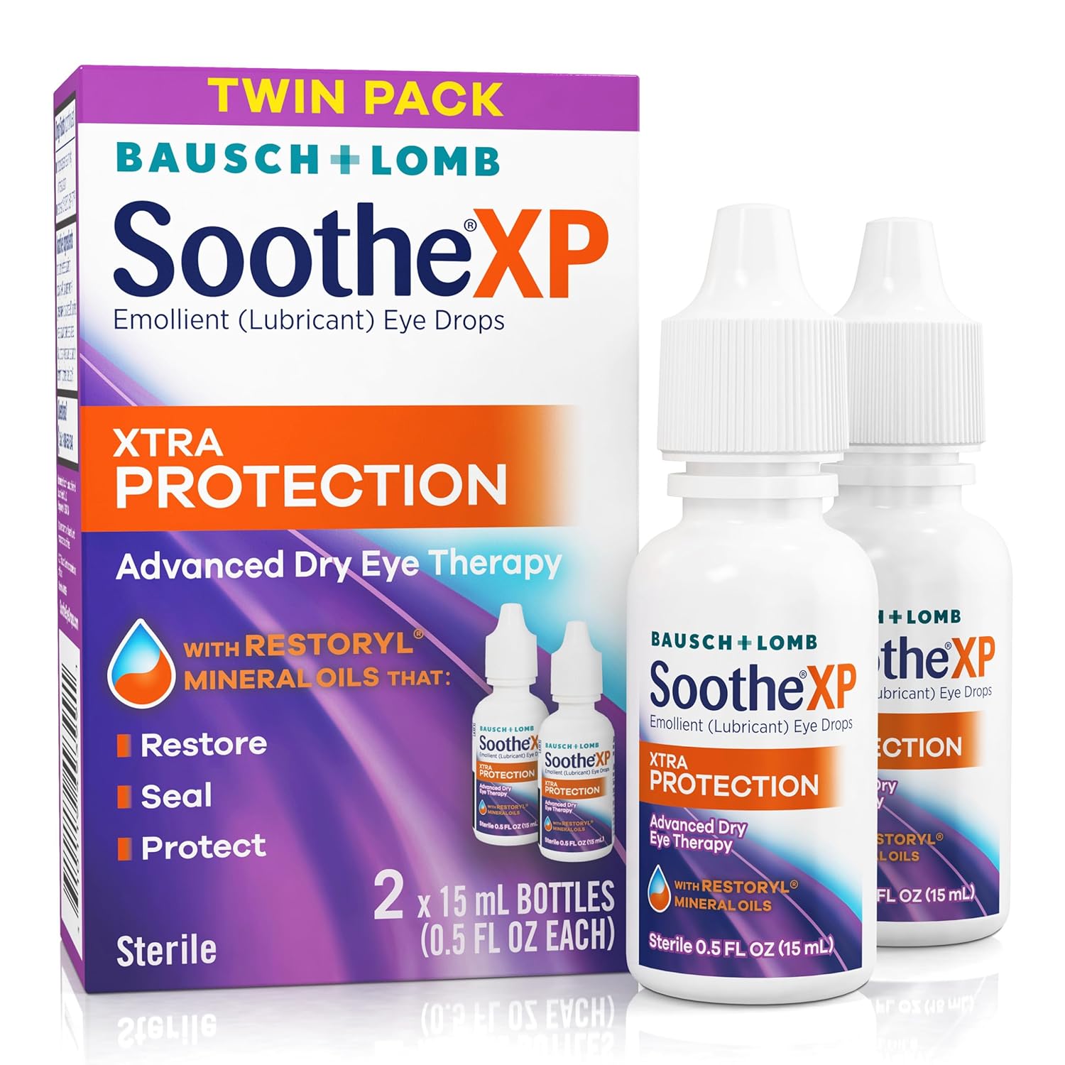 Soothe XP Eye Drops for Dry Eye Symptoms Xtra Protection Lubricating Eye Drops Restores Moisture Relieves Irritation and