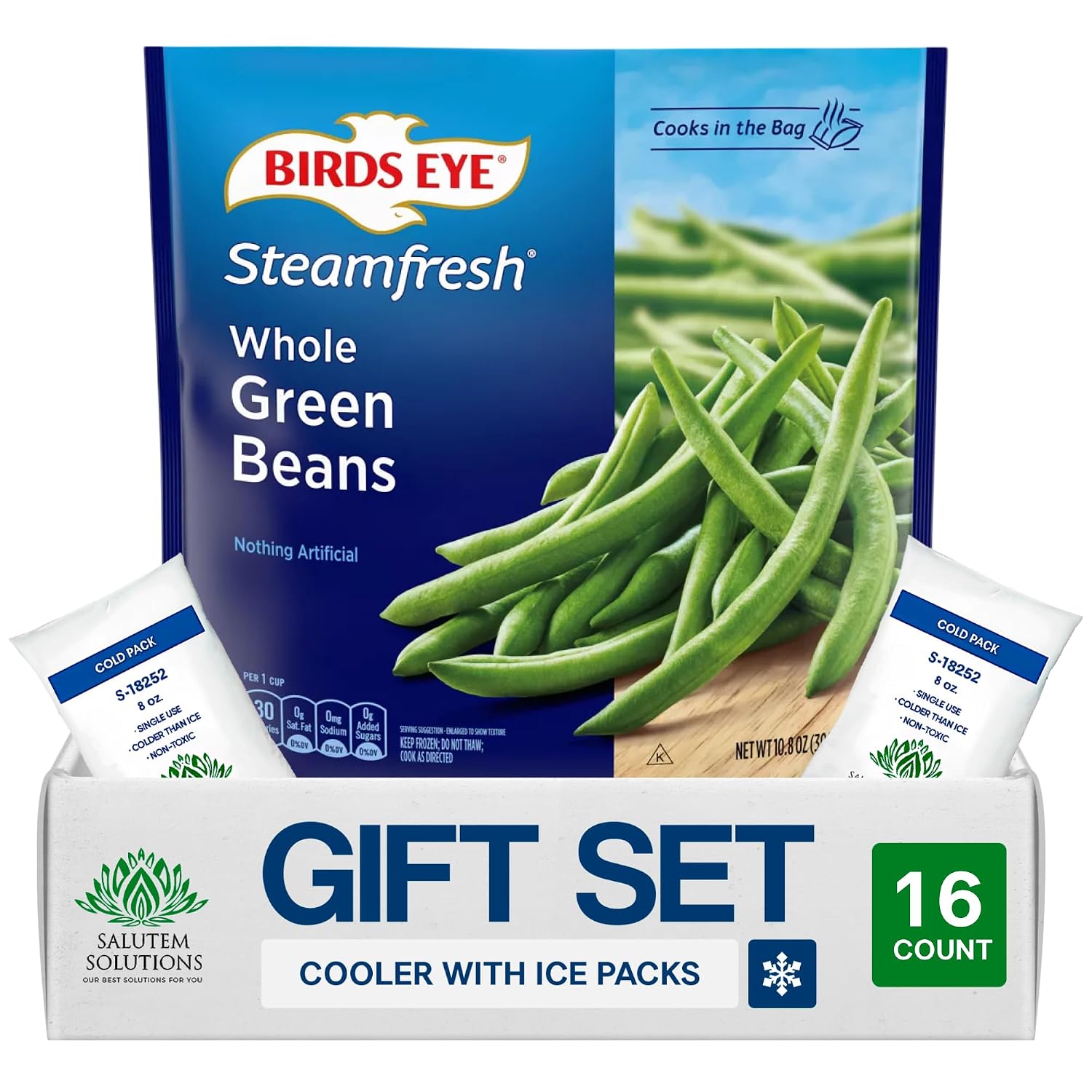 Salutem Vita – Premium Selects Frozen Whole Green Beans, 10.8 oz, Gift Set – Pack of 16