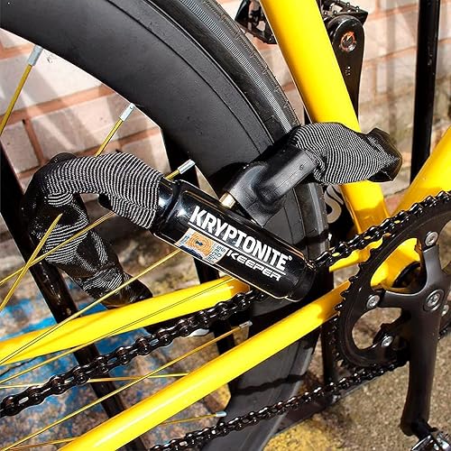 Miniatura 6 de Kryptonite Keeper 785 Cerradura de cadena para bicicleta, 2.8 pies de largo, cerradura de cadena para bicicleta antirrobo resistente con llaves para