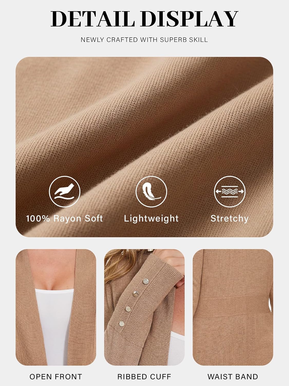 Spicy Sandia Women's Cardigan Sweaters Long Dressy Casual Lightweight Open Front Knit Cardigans for Spring Early Fall - Image 5