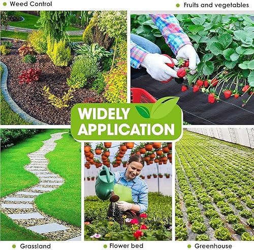 Miniatura 5 de Tela de paisaje de barrera de malezas para paisajismo, agricultura, jardinería y agricultura, cubierta de suelo de tela geotextil (tamaño