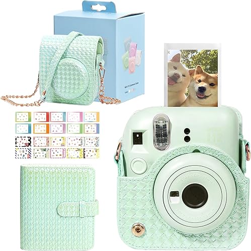 Miniatura 7 de CAIYOULE Los accesorios para cámara instantánea Fujifilm Instax Mini 12 incluyen funda de piel sintética para Instax 12 + mini álbum de fotos y