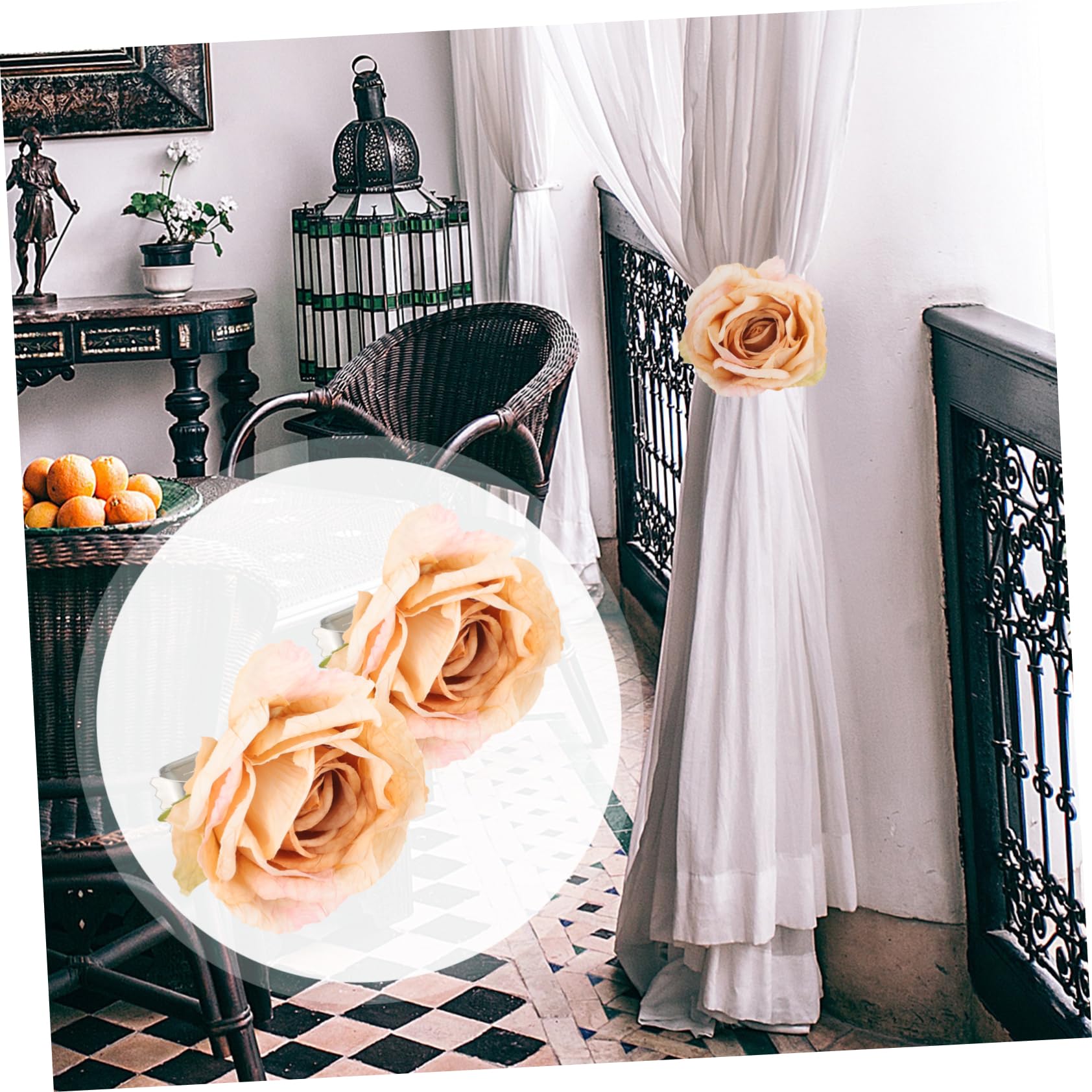 STOBAZA 8pièces Embrasses De Rideaux Fleurs Attaches Décoratives pour Rideaux Pinces à Draps pour Salon Chambre Cuisine Bureau
