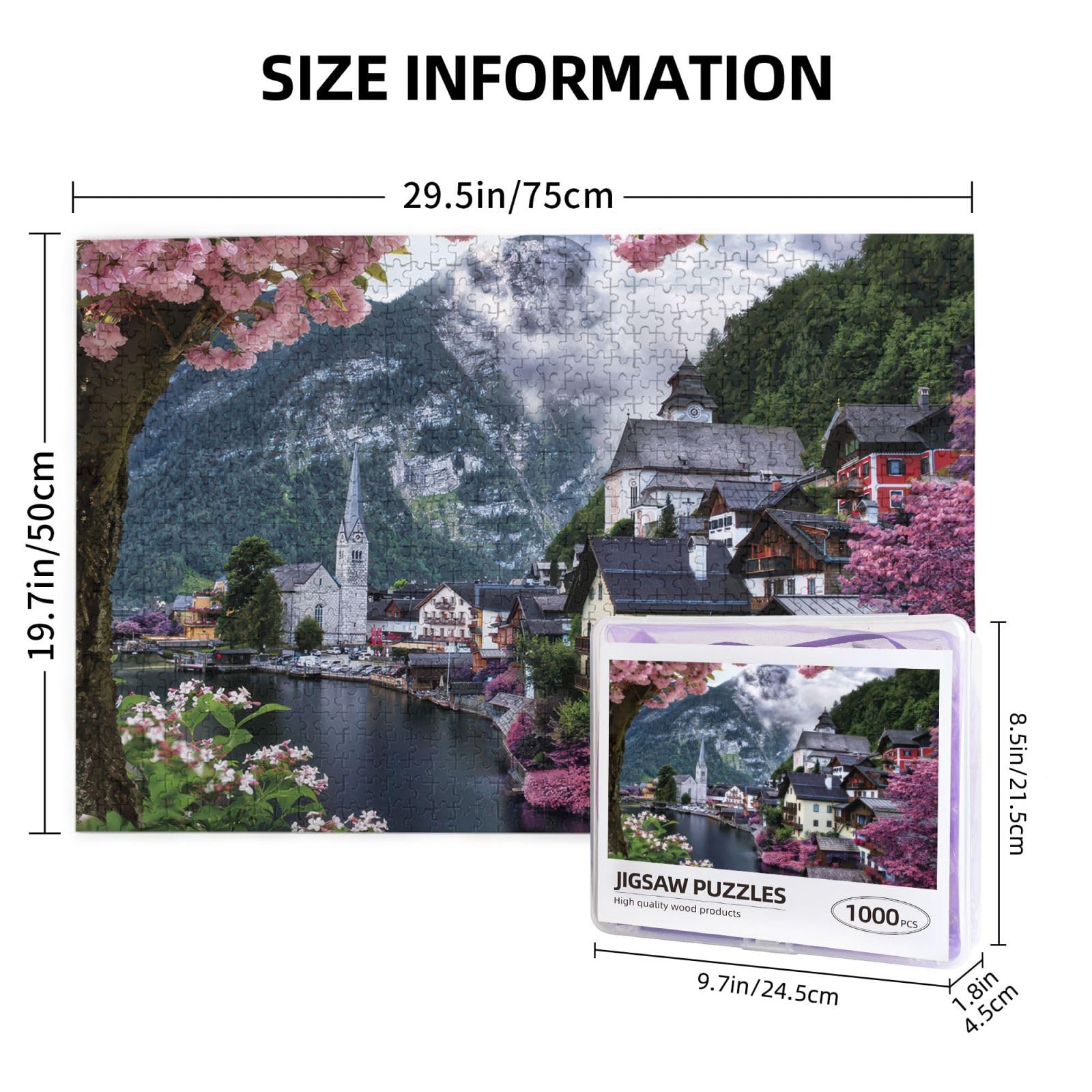 Amazon | ジグソーパズル 1000ピース ハルシュタット 水辺の花景色