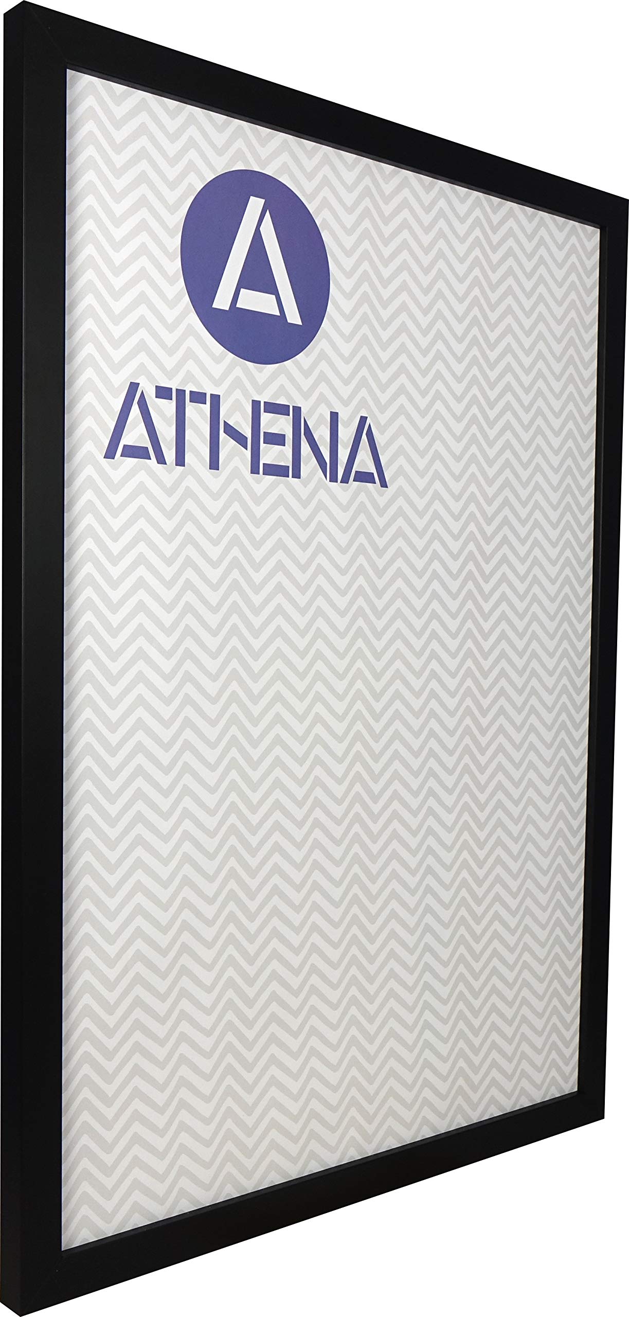 Athena Black Matt Block Premium Wood Picture Frame (36" X 24") Portrait Or Landscape Photo Frame With Clear Styrene Sheet & Wall Mounted Hook For Photos, Pictures, Posters, Certificate Frame