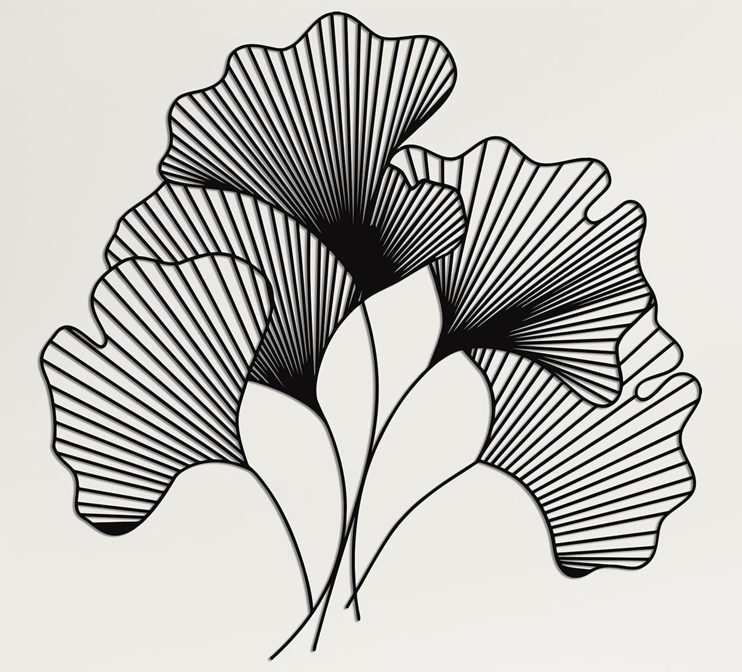 DEKADRON Metal Wall Art, Metal Flower Wall Art, Geometric Art, Ginkgo Biloba Leaf, Flower Sign, Metal Wall Decor, Interior Decoration, Nature Art (30" W x 29" H / 75x73cm)