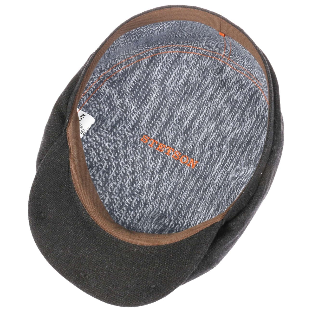 Stetson Brooklin Wool Cashmere płaska czapka męska – Made in EU – czapka z podszewką z bawełny – jednokolorowa czapka z daszkiem – czapka z daszkiem z żywej wełny i kaszmiru – jesień/zima