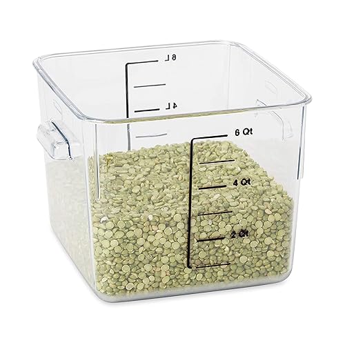Miniatura 5 de Rubbermaid Commercial Products Plastic Space Saving Square Food Storage Container For Kitchen/Sous Vide/Food Prep, 6 Quart, Clear (Fg630600Clr)