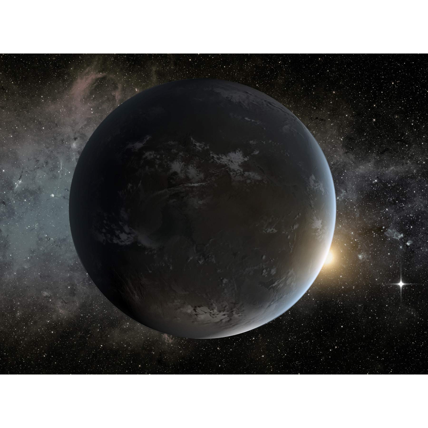 Space NASA Planet Kepler-62f Morning Star Illustration Premium Wall Art Canvas Print 18X24 Inch