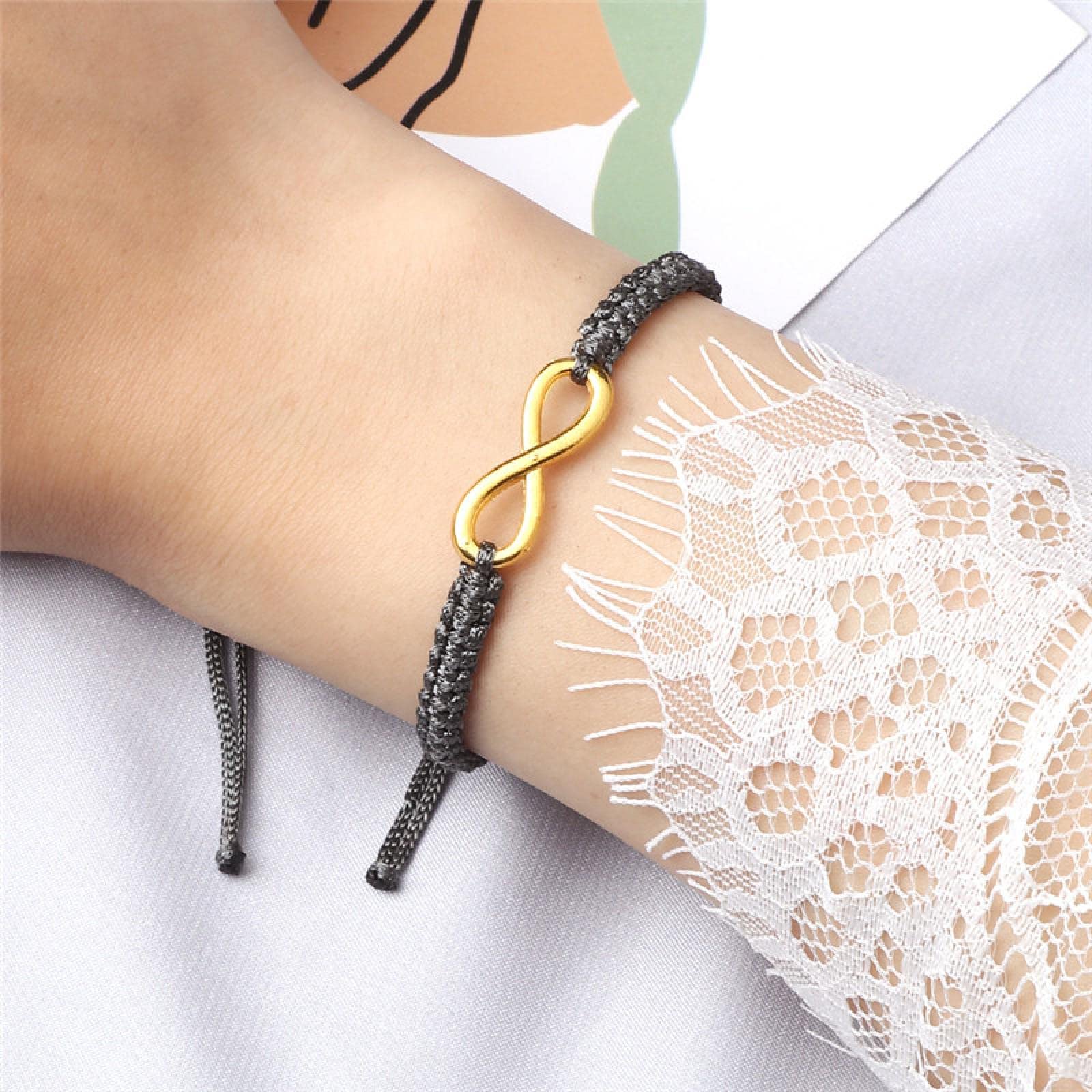 GXNRHG MOCHAMIK Bysonglezai Pulseras para Hombre Mujer Charm Pareja Cuerda Trenzada Hecha a Mano Infinito Amistad Brazaletes Ajustables para Mujeres Hombres Moda s